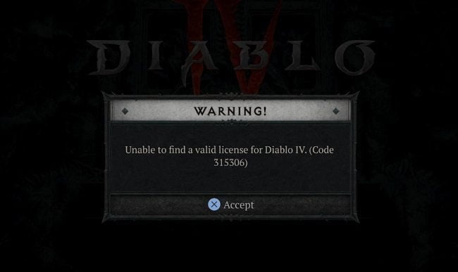 Diablo 4 Early Access Error